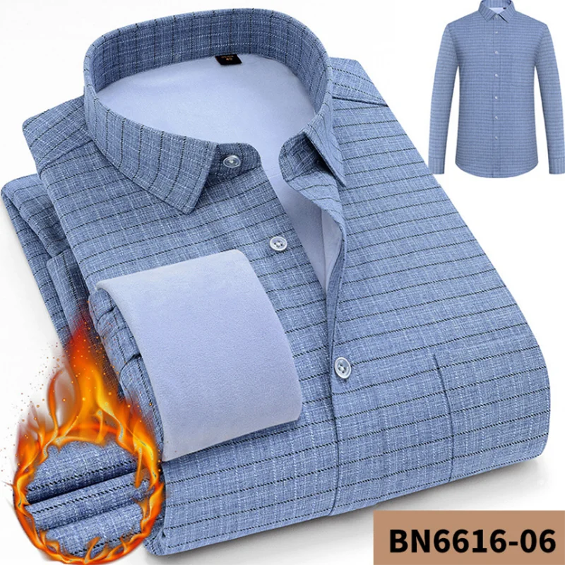 Новое поступление, Зимние Повседневные рубашки с длинным рукавом и принтом Camisa, дышащие удобные облегающие рубашки высокого качества из шерсти, теплые облегающие рубашки - Цвет: blue