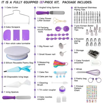 

137 Pcs/set Cake Biscuit Chocolate Make Baking Supplies Bakeware Tool Set Mould SetsKitchen P9U0