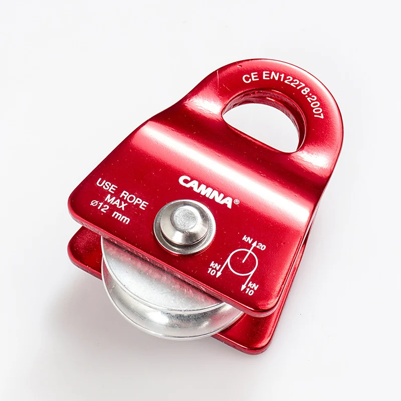 Pulleys Outdoor Rock Climbing Single Fixed Sideplate Pulley Kits Aluminum Magnesium Alloy 20KN Mountaineering Rescue Equipments