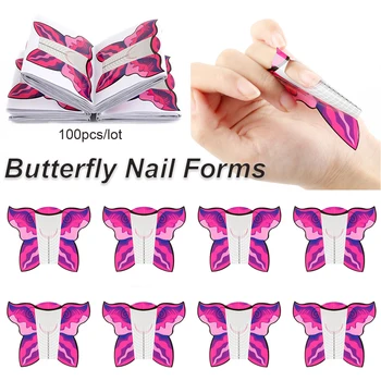 

ROSALIND Nail Form 100PCS/Lot Used For Gel Nail Polish Nail Gel Varnish Extended Nail Tip Manicure Manicure Tool Stickers