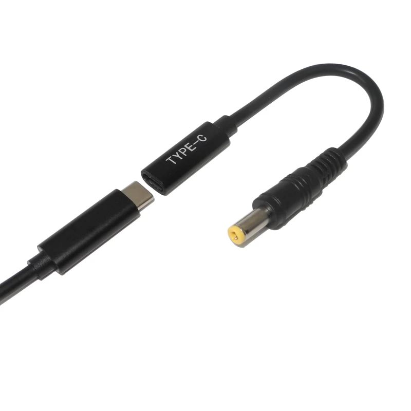 

5.5X2.5mm DC Power Male Tip Plug Connector With Cord / Cable USB Type C Female Plug Converter for Asus Toshiba Laptop Adapter