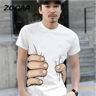 

ZOGAA 2020 new summer men's short sleeve T-shirt Korean version of 3D hand whimsy half sleeve tide a generation of hair