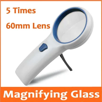 

5X LED Illuminated Lighted Magnifier Gift Toys Reading Lamp Handheld Magnifying Glass for Old Man Children Insect Viewer Toy