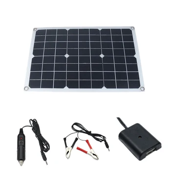 

50W Solar Panel Solar Cells Poly Solar Panel USB Output Controller for Car Yacht 12V Battery Boat Charger