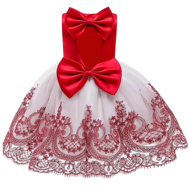 Летнее платье для маленьких девочек платье-пачка для крещения с открытой спиной и большим бантом для девочек 1-5 лет, детская одежда для дня рождения, свадьбы