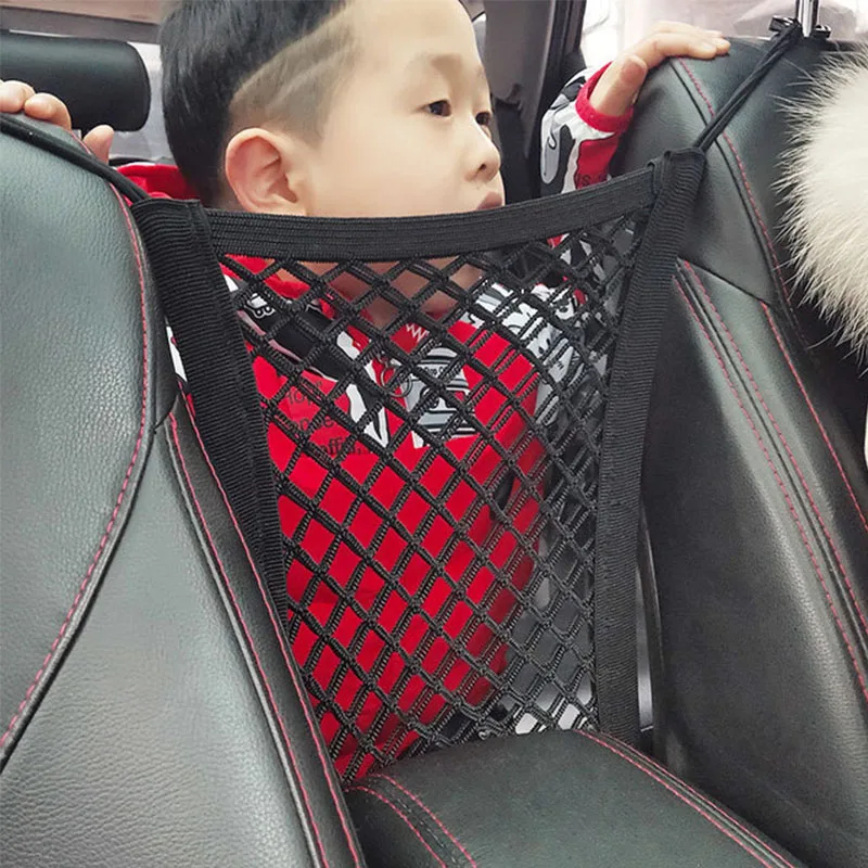 

Car Organizer Seat Back Storage Elastic Car Mesh Net Bag Between Bag Luggage Holder Pocket for Auto Cars