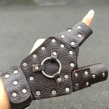 

Hand Protection Fishing Gloves Leather Fishing Supplies Two Finger Protection Hands Cover for Outdoor Fishing (Coffee)