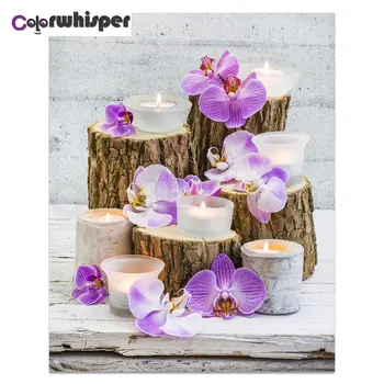 

Diamond Painting 5D Full Square/Round Orchid Candle Daimond Mosaic Rhinestone Embroidery Cross Stitch Crystal Picture Decor S713