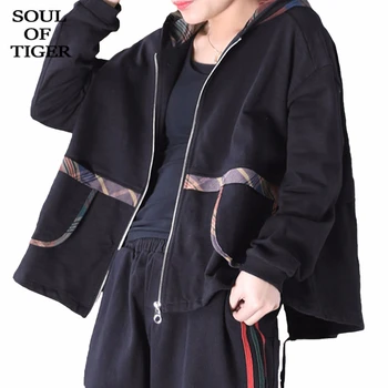 

SOUL OF TIGER 2020 Spring Korean Fashion Style Ladies Vintage Sweatshirts Womens Casual Hooded Hoodies Loose Clothes Plus Size