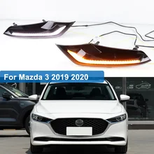 2 шт. DRL для Mazda 3 axela 12 В светодиодный автомобильный DRL Дневной ходовой светильник, противотуманная фара с затемнением поворотного сигнала