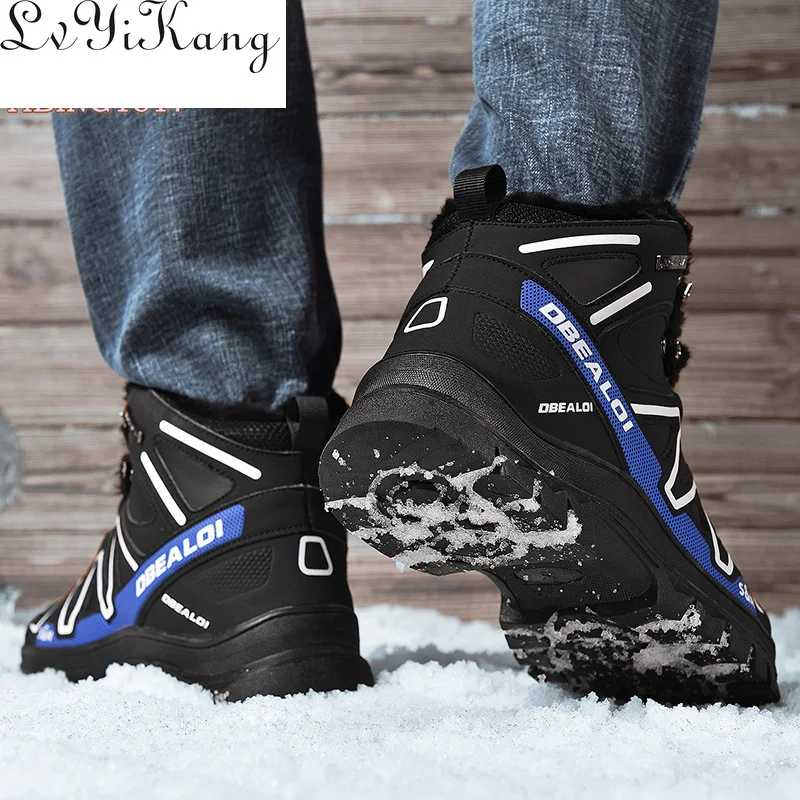 Men Boots Winter Plush Warm Snow Boots Casual Men Winter Solomon Hiking Shoes Men Footwear Ankle Boots Zapatos De Hombre