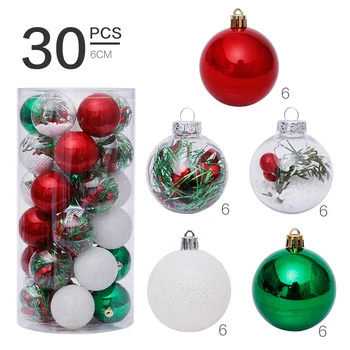 

2Set Adornment Christmas Tree Decorations Christmas Balls White Plastic Ball Polystyrene Filler Decorative Balls Ornaments Home