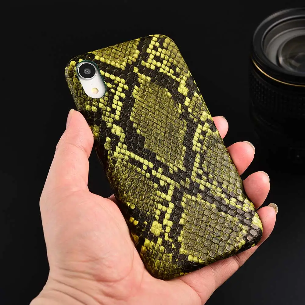Boucho для iPhone XS Max XR 11 Pro Max X чехол с текстурой змеиной древесины чехол s для iPhone 7 8 6 6s plus Мягкий чехол из искусственной кожи - Цвет: green