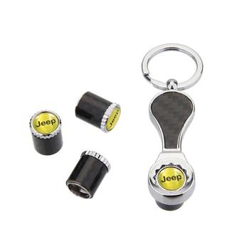 

For Jeep Liberty Renegade JL JK Cherokee Wrangler Patriot Auto Carbon Fiber Dust-proof Car Wheel Tire Valve Caps Accessories