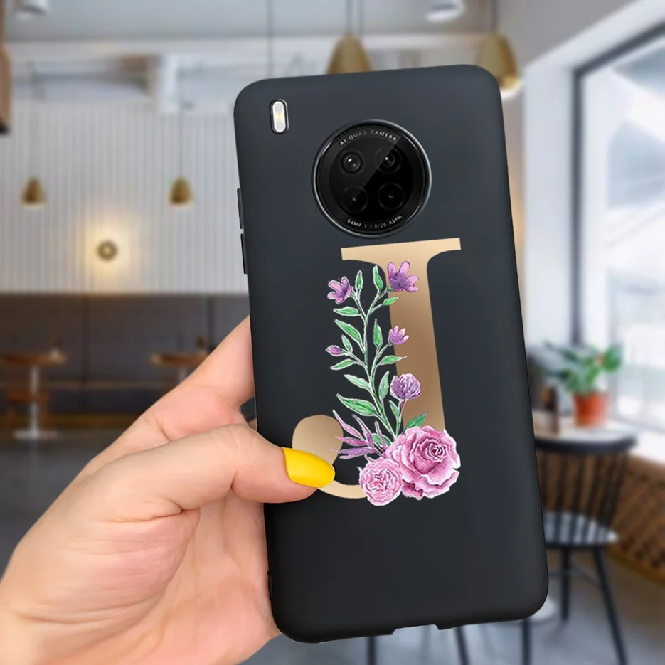 Cute Soft TPU Shockproof Phone Bumper Case with 26 Letters Design
