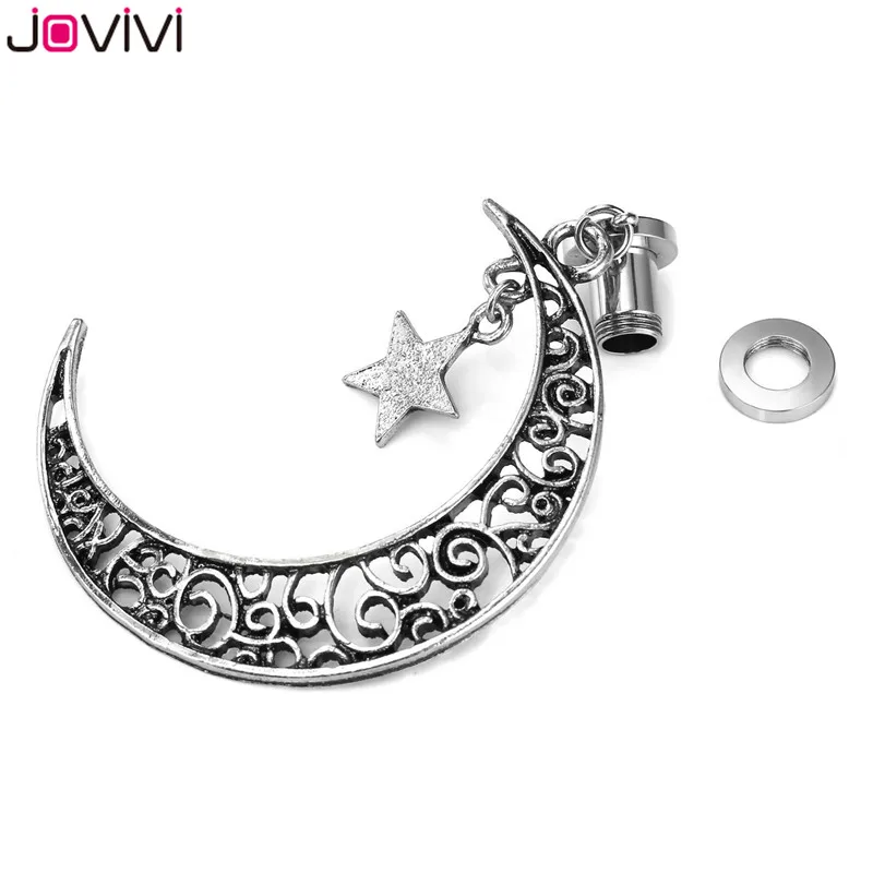 Jovivi новые модные женские туфли на высоком каблуке 2 шт. Нержавеющая сталь полумесяц Звезда мотаться Вилки Ушные Тоннели растяжители для ушей расширитель 2g-5/8"