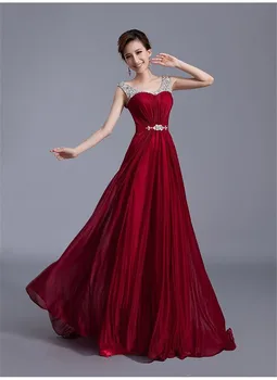 

Red Formal Chiffon Long Mother Of Bridal Dresses Beaded Rrobe de soiree Formal Evening Gowns Mother Of Bridal Dresses