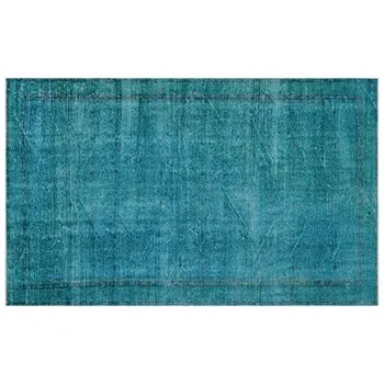 

Handmade Turquoise Vintage Overdyed Turkish Area Rug 191x309 Cm-6'3''X10'2''