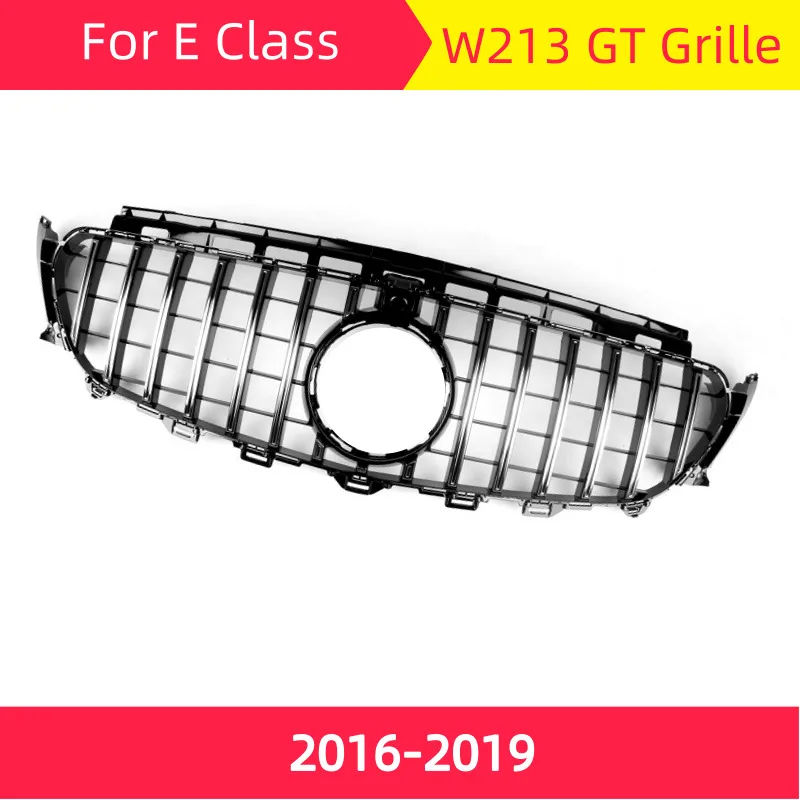 GT Передняя решетка для mercedes W213- E класс E200 E300 E320 E350 СПОРТ ПЕРЕДНЯЯ РЕШЕТКА ABS передний бампер - Цвет: Silver