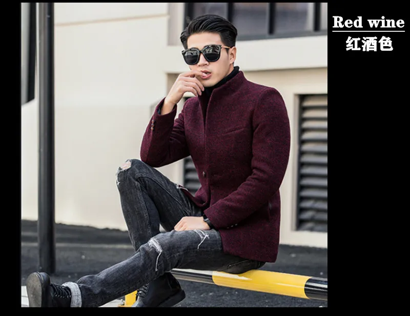 Reviews High-grade new style men's business casual colorfast comfortable fashion breathable soft keep-warm no-iron personality wool coat