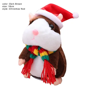 

2020 New Talking Pet Scarf Hamster Toy Electronic Plush Noding Sound Recording Doll Kids Christmas Gifts