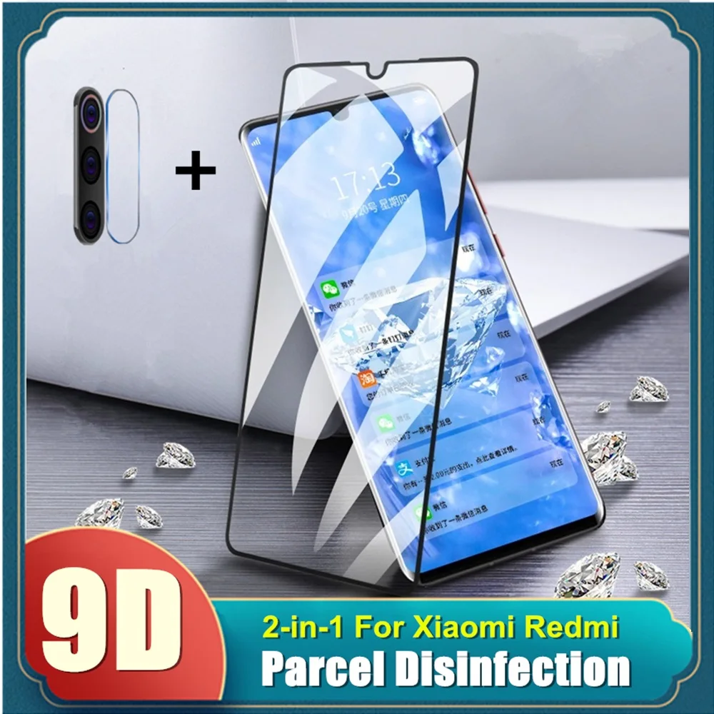

2 in 1 Tempered Glass For Xiaomi Redmi 8 8A Full Screen Protector For Redmi Note 9s 8 9 Pro Max Protective film note8 note9