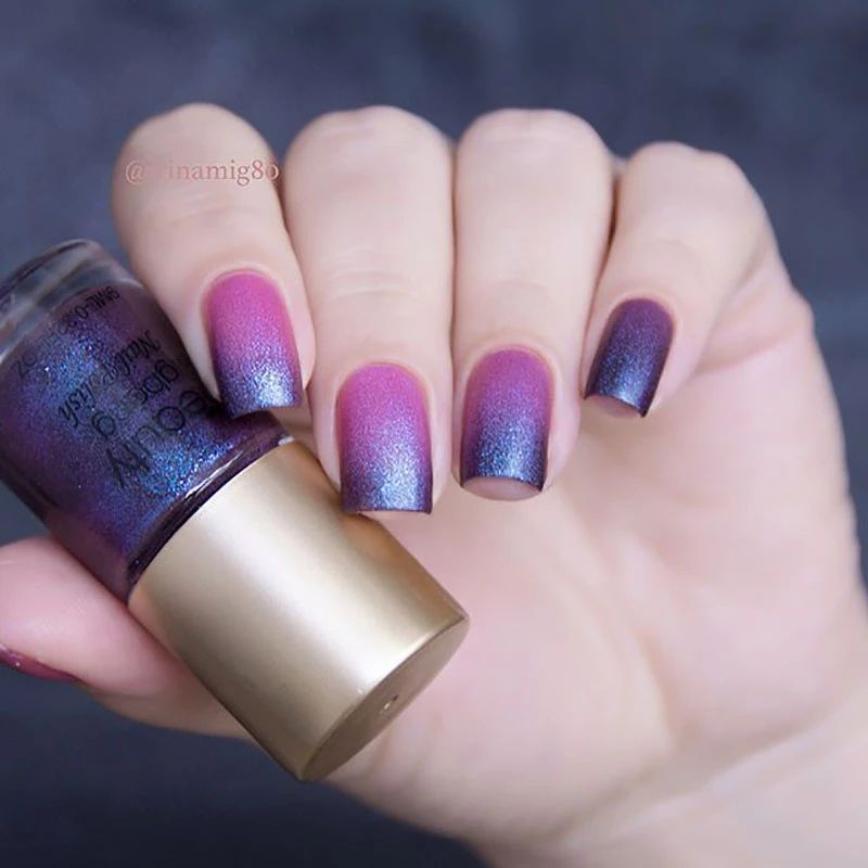 Лак для ногтей Beautybigbang 9 мл с блестками меняющий цвет Термальный голографический