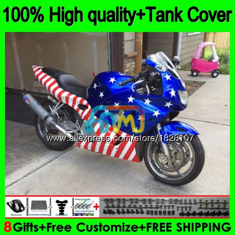 CBR600F2 комплект для HONDA CBR Горячая флaг сшa yзкиe 600F2 600 FS F2 91 92 1993 1994 1BS. 146 CBR600FS CBR600 F2 1991 1992 93 94 Обтекатель+ майка