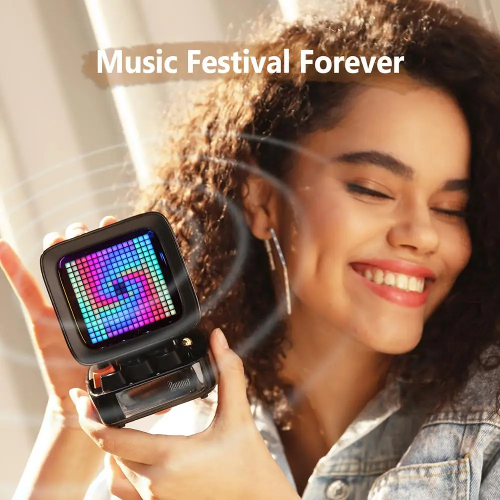  Divoom Ditoo Retro Pixel art Bluetooth Portable Speaker Alarm Clock DIY LED Screen By APP Electroni