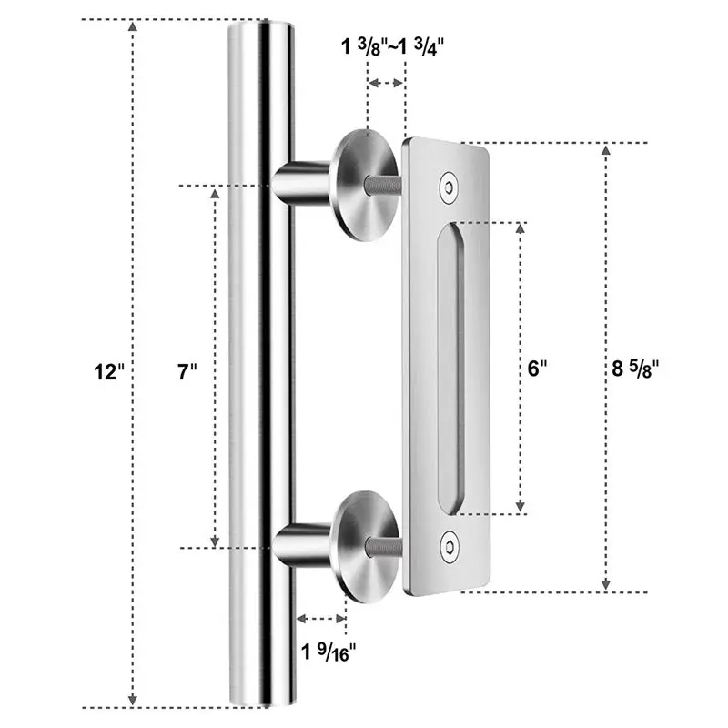 304 Stainless Steel Sliding Barn Door Pull Handle Wood Door Handle Door Handles For Interior Doors Handle
