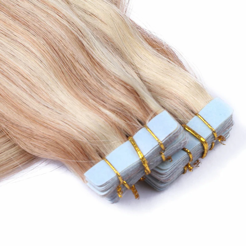 P27/613 Ombre Human Hair Tape In Extensions Mongolian 20inch 2.5g/pcs Seamless Skin Weft PU Straight 100% Remy Hair Extensions