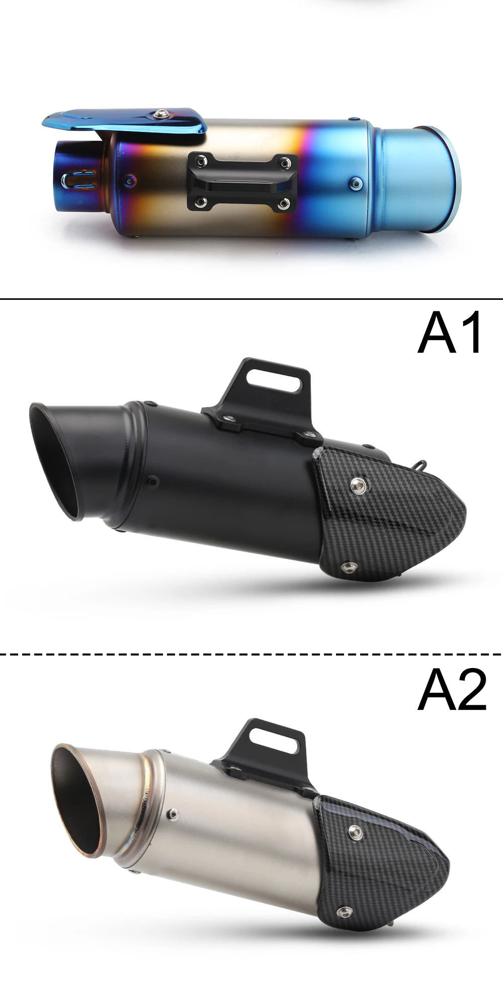 Универсальный мотоцикл akrapovic выхлоп средней трубы глушитель f800r r1 trk502 gsx750 msx125 cb650f z750 z900 z1000 pcx125 tmax 530