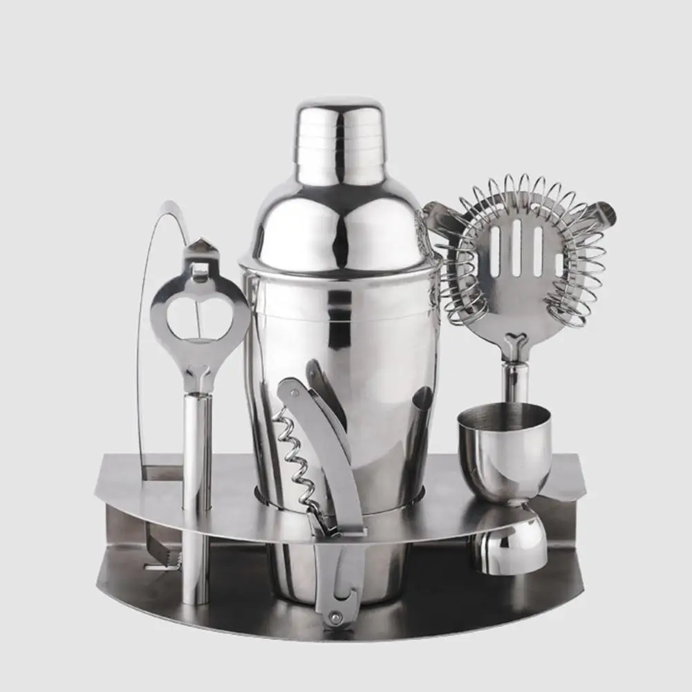 7pcs/set Stainless Steel Cocktail Shaker Set 550ml Include Drinks Strainer Bottle Opener Maker Mixer Bar Wine Tools Filter Ice