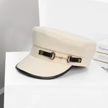 Fashion Small iron buckle Women Octagonal Cap Beret Retro French Artist Hat Painter Octagonal Hats Black Brown Casual Caps