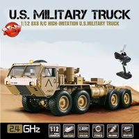 High Imitation 8X8 Remote Control US Military Off Road Truck 2.4G All-Terrain Tire Hole-through Alloy Front/Rear Axle RC Vehicle 1