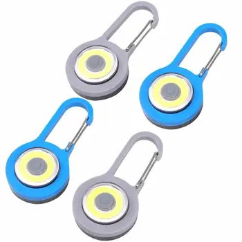 

4 pcs COB Flashlight Hanging Mini Portable Pocket LED Keyring Torch Carabiner Lamp for Night Fishing Camping Emergency