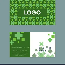Визитная карточка зеленый шаблон технологии предмет декора с геометрическим рисунком бумажные карты Y0021
