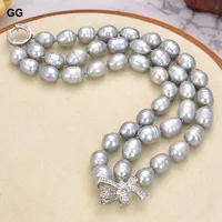 GuaiGuai Jewelry Natural Pearl  8'' 3 Rows Gray Rice Pearl Bracelet Lady Women Fashion Jewelry - Image 2
