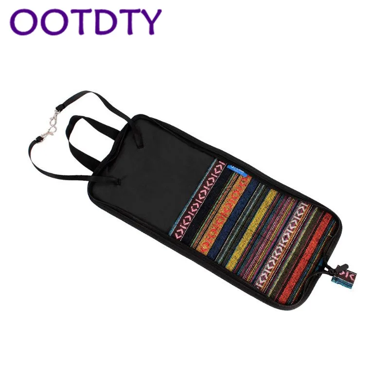 bag OOTDTY чехол для барабанных палочек, чехол с держателем, разноцветный чехол для барабанной установки с 4 парой барабанных палочек - Цвет: bag