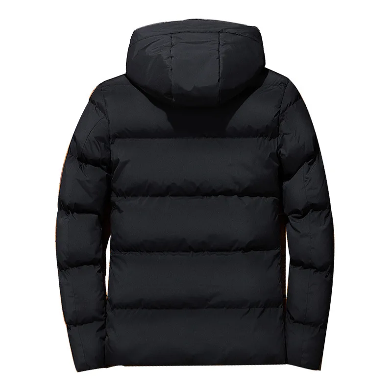puimentiua Winter Men's Pikes Jacket Men's Fashion Brand Solid Color Thicken Warm Hooded Jacket Men's Casual Parker Coat