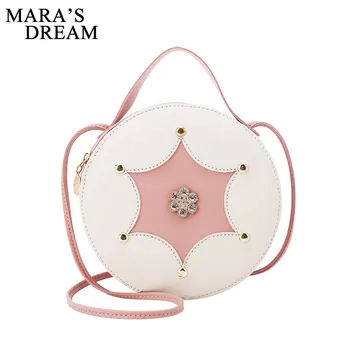 

Mara's Dream 2019 New Round Bag Floral Contrast Color Liu Ding Shoulder Diagonal Bag Bag