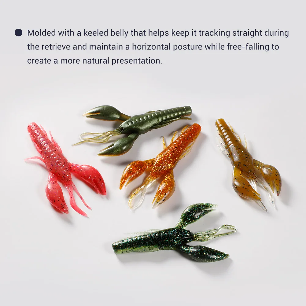 NOEBY Craw Soft Bait 6cm 9.5cm Shrimp Flip Fishing Lure Artificial Silicone  Baits Crayfish Wobblers Jig for Bass Fishing Lures