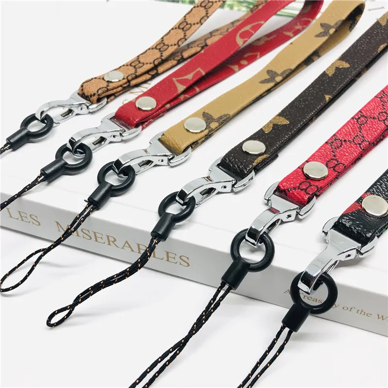 

Top Quality leather short Mobile Phone Straps Hand Strap Lanyards for keys ID Card Gym USB badge holder DIY Hang Rope For iphone