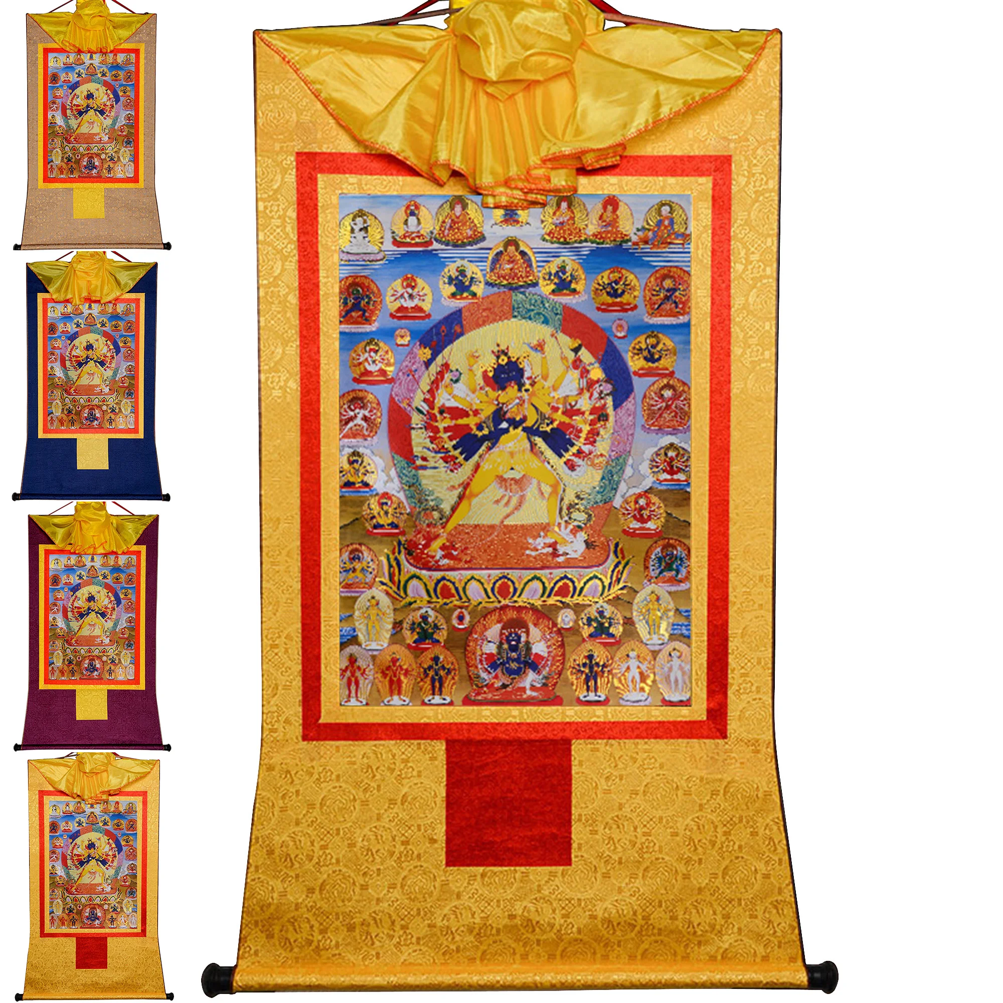 

Gandhanra Tibetan Thangka Wall Hanging,Kalacakra Vajrayogini in Yab Yum,Tangka Tapestry for Zen Home Decor Meditation