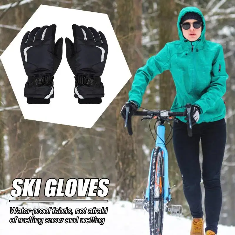 Waterproof Riding Fleece Gloves Men Cycling Skiing Thickened Warm Gloves