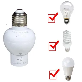

E27 Screw Sound Light Control Sensor Switch Lamp Holder Corridor Sound Control Delay Lamp Socket Bulb Universal Lamp Holder