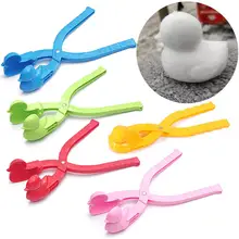 Pince à boules de neige en plastique pour enfants, moule à boules de sable en plein air, jouets de combat, canard bonhomme de neige, jouet pour enfants 7x7x37cm