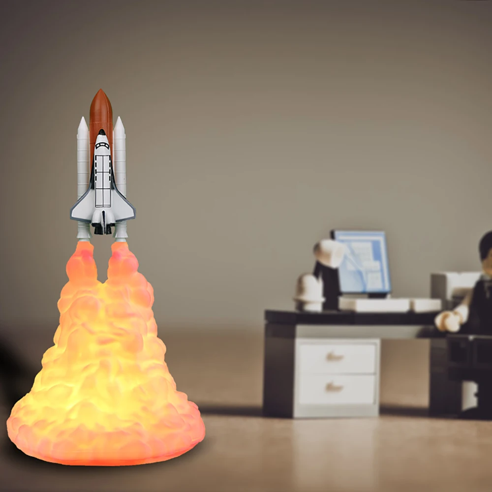 3D печать Космический Шаттл лампа перезаряжаемый ночной Светильник для любителей космоса Лунная лампа как украшение комнаты Новые поступления