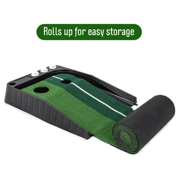 

Indoor Golf Putting Green Mat with Auto Ball Return Function Mini Golf Practice Aid for Home Office Beginer or Profession Indoor