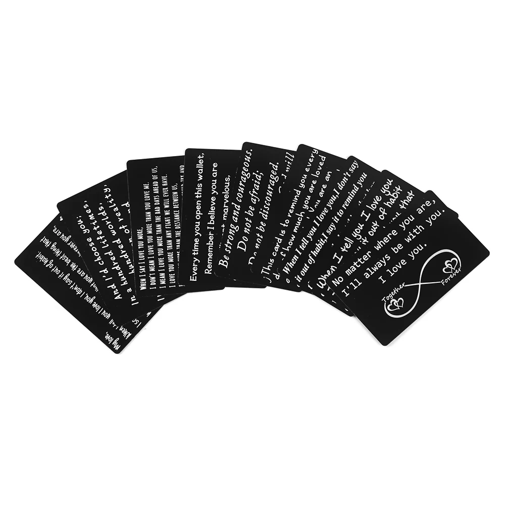 Мини Love Note подарки бойфренда Выгравированные вставки бумажника Перманентная гравировка юбилейные подарки вечерние сувениры подарок для мужчины